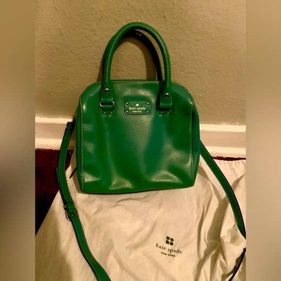 Kelly Green Leather Kate Spade Crossbody Purse